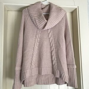 Light pink cowl/turtleneck sweater XL oversize